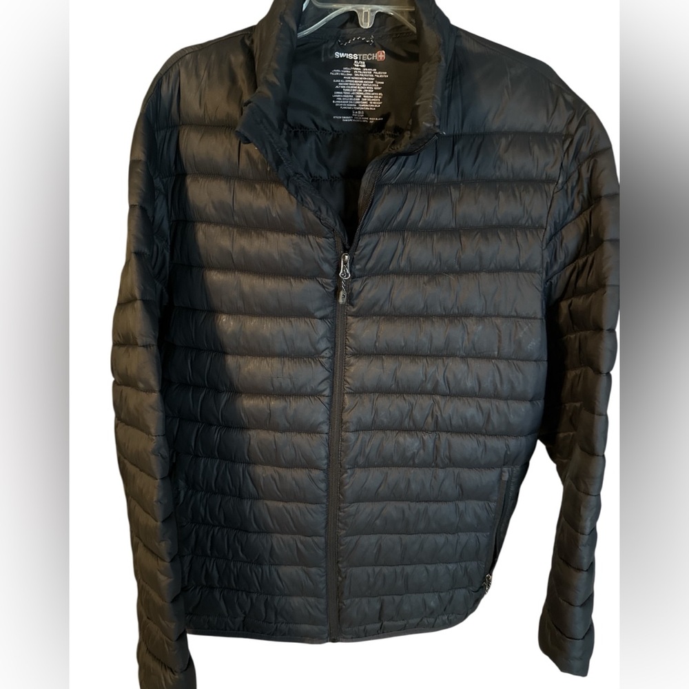Swiss Tech Men's Black Puffer Jacket xl 46-48